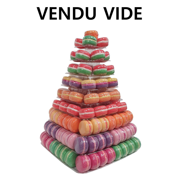 Présentoir Pyramide 120 Macarons effervescents (43x30x30 cm) VENDU VIDE