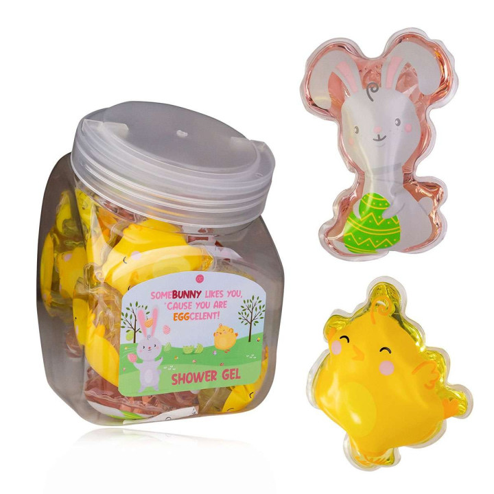 PROMO Berlingot de gel douche 50ml HAPPY EASTER,2 modèles assortis