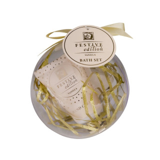 PROMO  Coffret sphère mains & bain FESTIVE OR, senteur Vanille