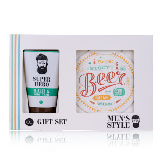 Coffret gel douche &cheveux+sous verre MEN'S STYLE