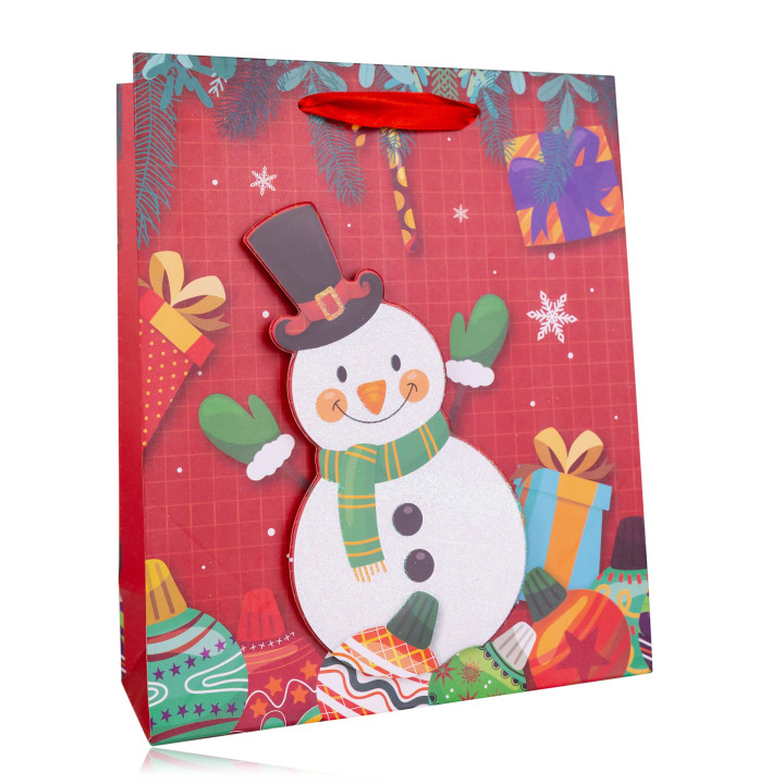 Sac cadeau SANTA & FRIENDS (24x18x10 cm), 4 modèles assortis