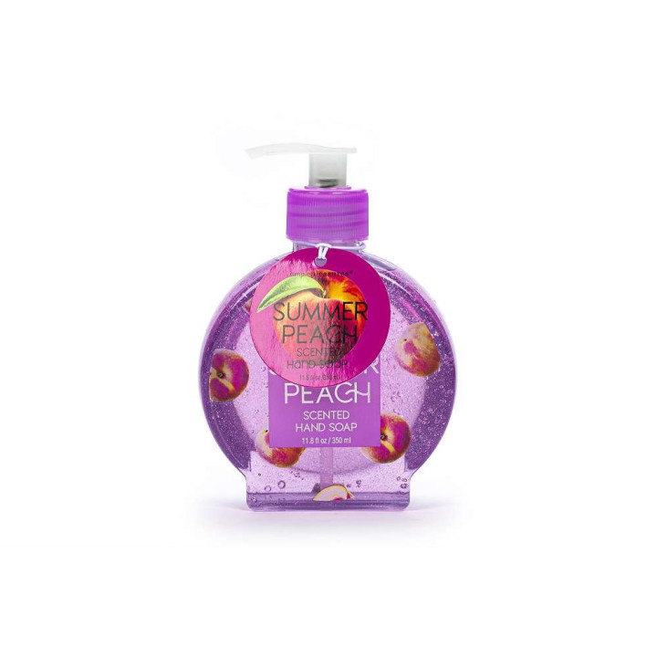 PROMO Distributeur savon mains 250ml FRUIT FIESTA, 4 modèles et senteurs assortis  Coco/Pêche/Melon/Pamplemousse