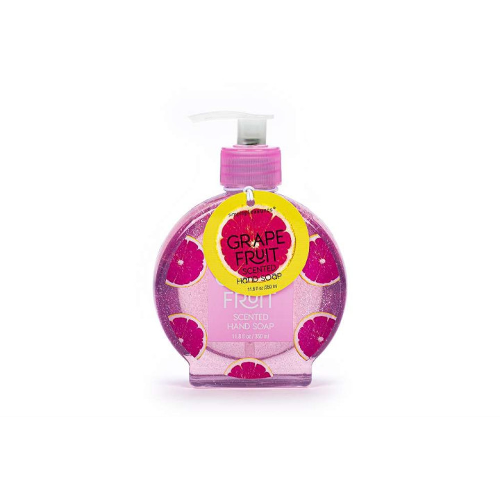 PROMO Distributeur savon mains 250ml FRUIT FIESTA, 4 modèles et senteurs assortis  Coco/Pêche/Melon/Pamplemousse