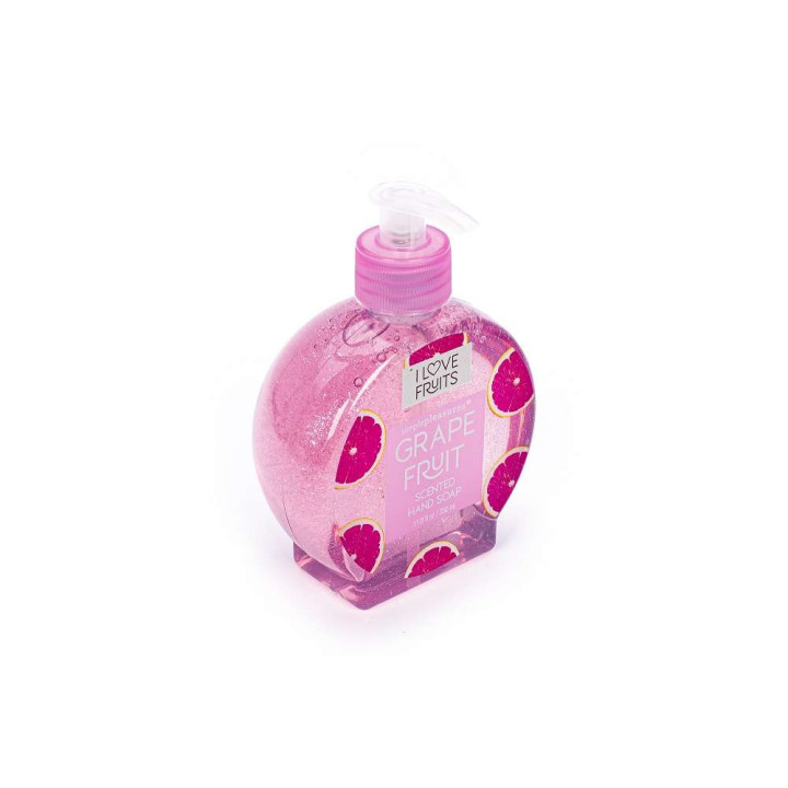 PROMO Distributeur savon mains 250ml FRUIT FIESTA, 4 modèles et senteurs assortis  Coco/Pêche/Melon/Pamplemousse