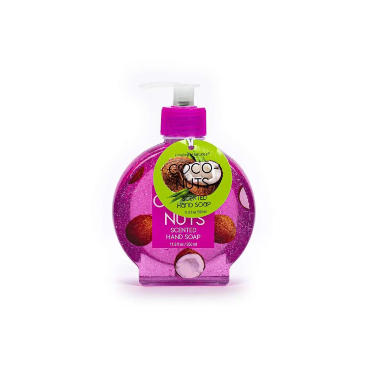 PROMO Distributeur savon mains 250ml FRUIT FIESTA, 4 modèles et senteurs assortis  Coco/Pêche/Melon/Pamplemousse