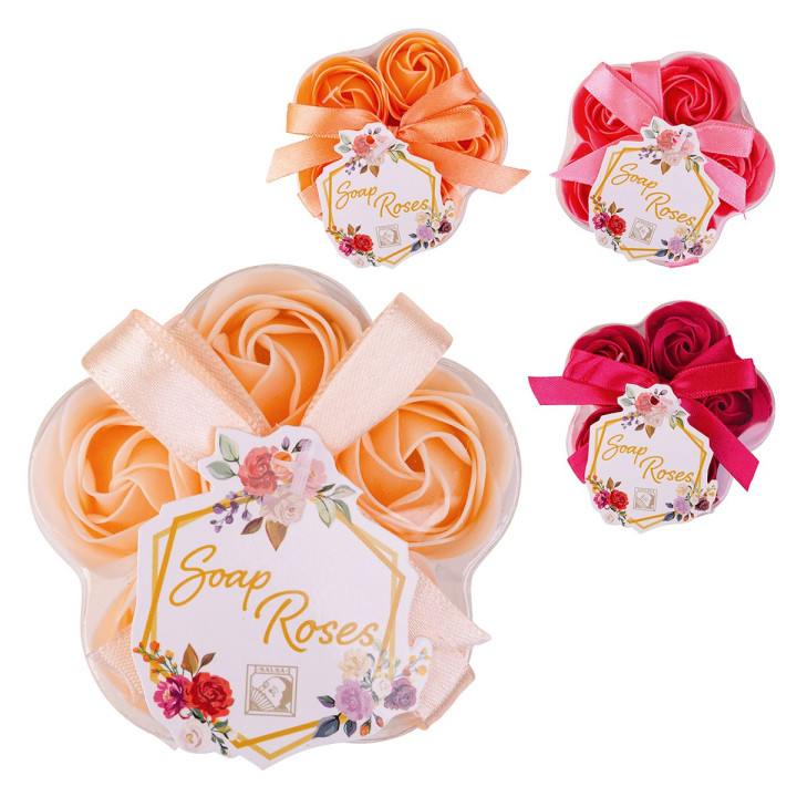 Coffret contenant 5 Roses de savon