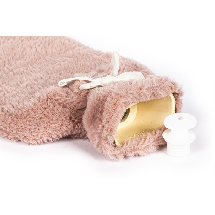 PROMO Bouillotte fourrure rose