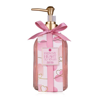 PROMO Distributeur savon mains 400ml FROM MY HEART TO YOURS , senteur  Blush Rose