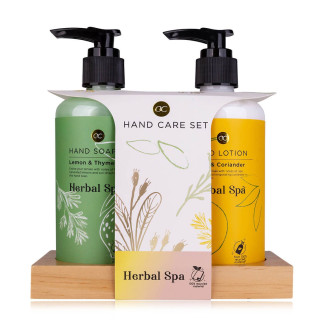 PROMO Coffret pour les mains + porte savon bois HERBAL SPA