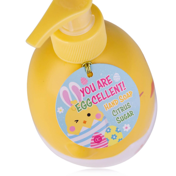 PROMO Distributeur savon mains 500ml YOU ARE EGGCELLENT, senteur sucre d'agrumes