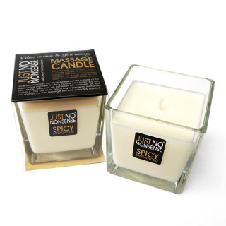 PROMO Bougie de massage 200g JUST NO NONSENSE,parfum Bois de santal épicé