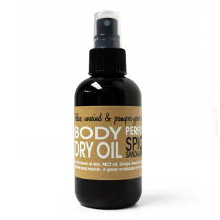 Spray d'huile sèche 150ml JUST NO NONSENSE, parfum Bois de santal épicé