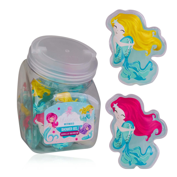 Berlingots de gel douche 50ml MAGICAL UNICORN& MERMAID,2 modèles assortis
