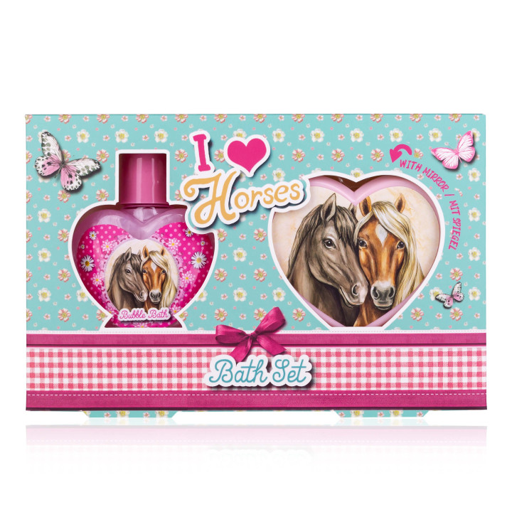 Coffret pour la douche+ miroir & peigne I LOVE HORSE