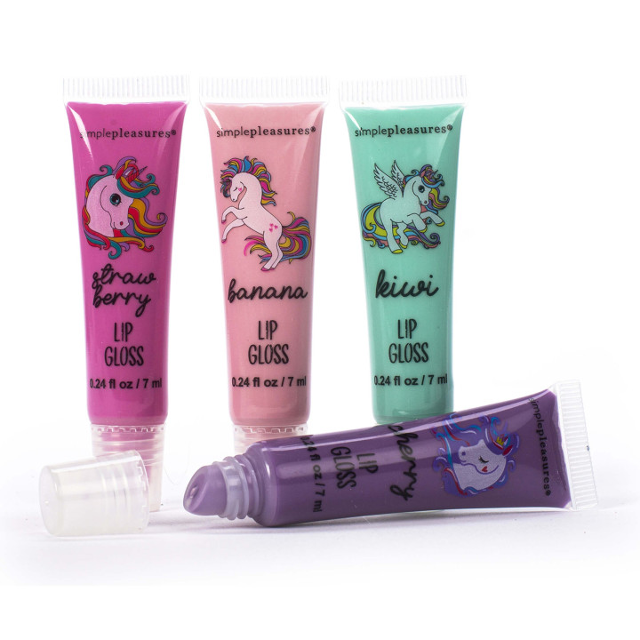 PROMO Coffret de 4 Lipgloss parfumés KIDS CUTIES Cerise/Banane/Kiwi