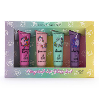 PROMO Coffret de 4 Lipgloss parfumés KIDS CUTIES Cerise/Banane/Kiwi