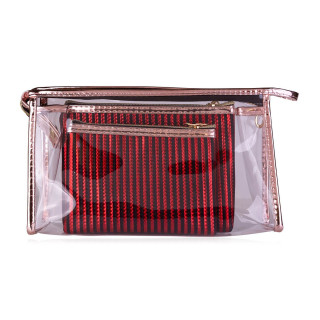 Set de 3 trousses de toilette ROUGE/OR LUXURY