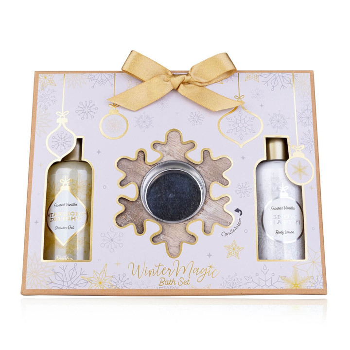 PROMO  Coffret pour le corps+ photophore bois STARRY WINTER