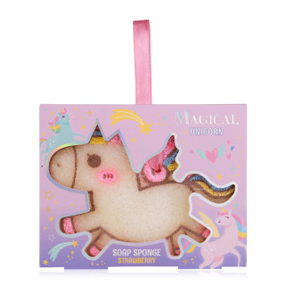 Eponge imbibée de savon MAGICAL UNICORN, senteur fraise