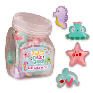 PROMO Berlingots de gel douche 50ml UNDER THE SEA,4 modèles assortis