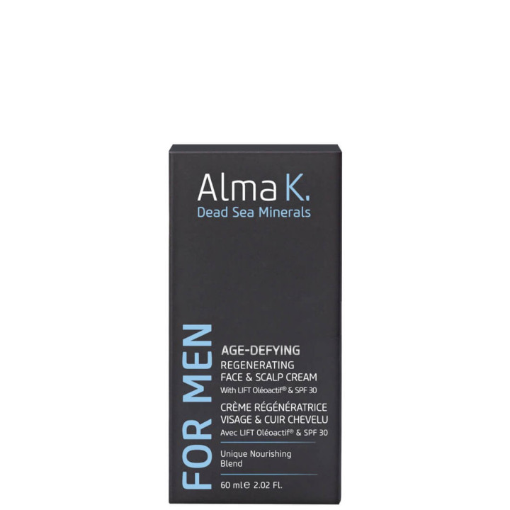 PROMO Crème Régénératrice Visage& Cuir Chevelu /protection SPF30   ALMA.K FOR MEN