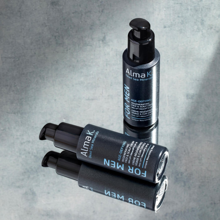 PROMO Crème Régénératrice Visage& Cuir Chevelu /protection SPF30   ALMA.K FOR MEN