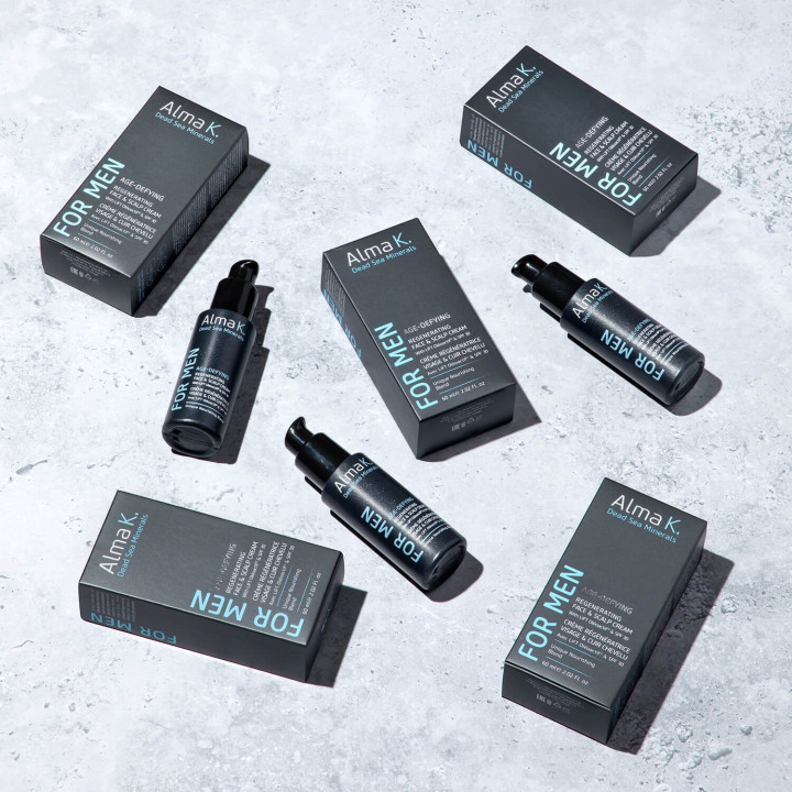 PROMO Crème Régénératrice Visage& Cuir Chevelu /protection SPF30   ALMA.K FOR MEN
