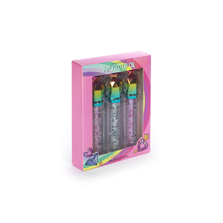 Coffret 3 huiles pour les lèvres+confettis DREAM POP, 3 senteurs