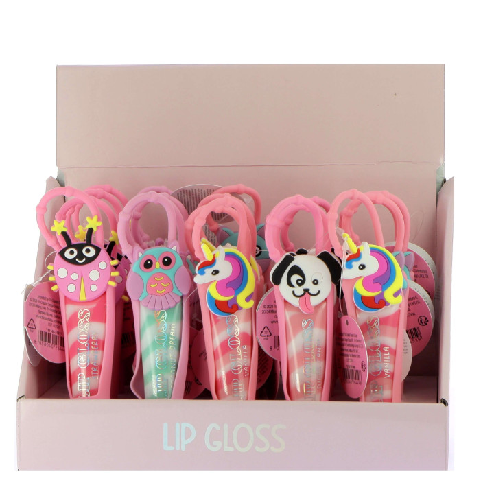 Lip gloss à accrocher au sac DREAM POP, 4 senteurs assorties