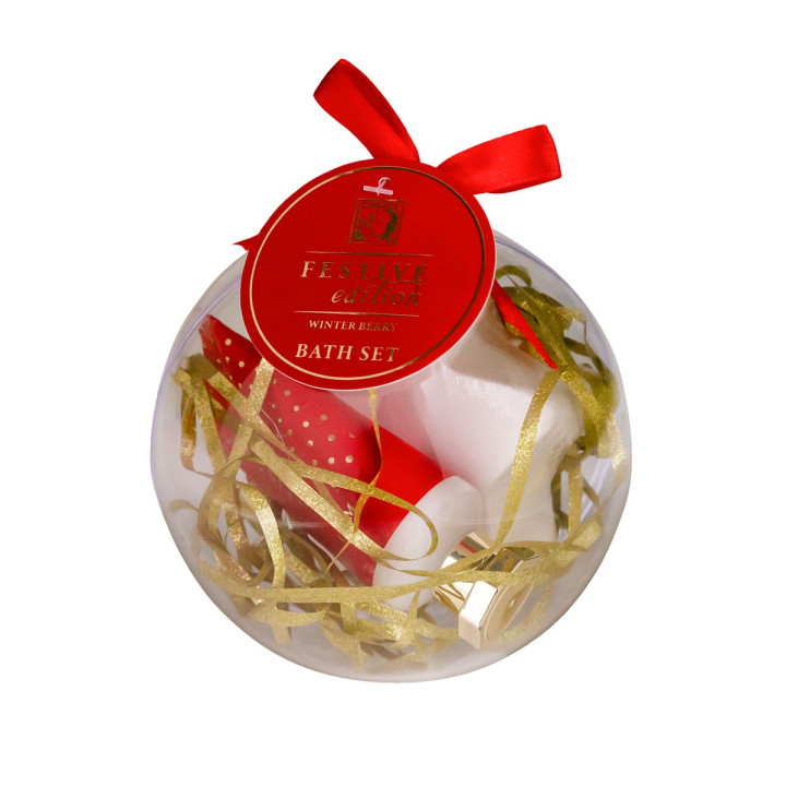 PROMO Coffret pour les mains & bain FESTIVE ROUGE