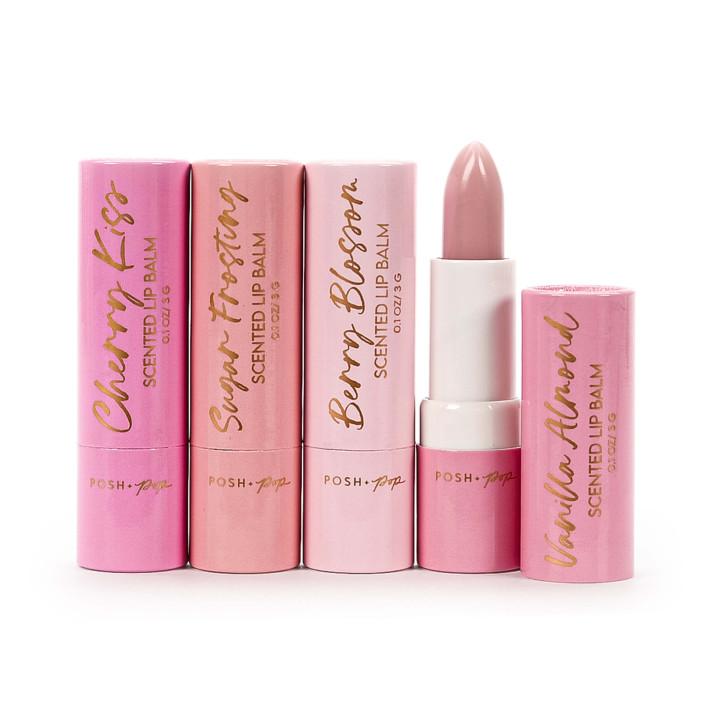 Coffret 4 baumes lèvres parfumés COSMETIC LEOPARD,4 senteurs