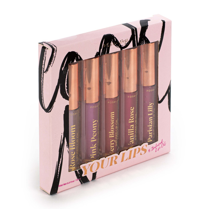 Coffret 5 baumes lèvres infusés & parfumés COSMETIC LEOPARD,5 senteurs