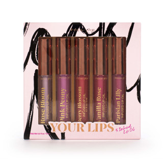 Coffret 5 baumes lèvres infusés & parfumés COSMETIC LEOPARD,5 senteurs