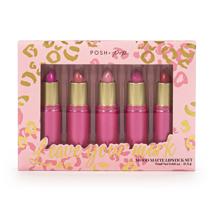 Coffret 5 rouge à lèvres mats COSMETIC LEOPARD