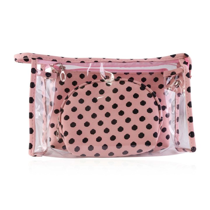 Set de 3 trousses de toilette (25x17x8 cm),2 couleurs assorties
