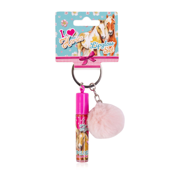 PROMO Lipgloss sur porte clés I LOVE HORSE