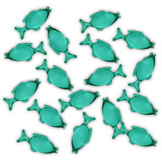 Perles de bain Poisson transparent turquoise, Senteur Océan