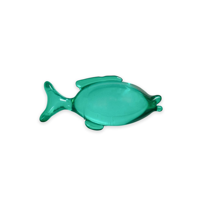 Perles de bain Poisson transparent turquoise, Senteur Océan