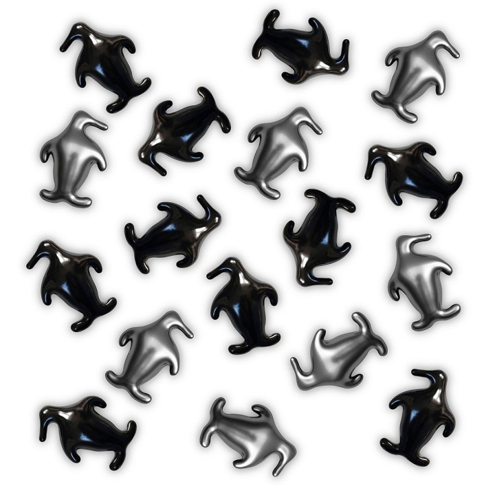 Perle de bain Pingouin Noir & Argent nacré, Senteur Ice