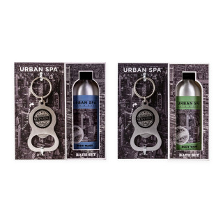 Coffret gel douche+ porte clé URBAN SPA, 2 modèles assortis