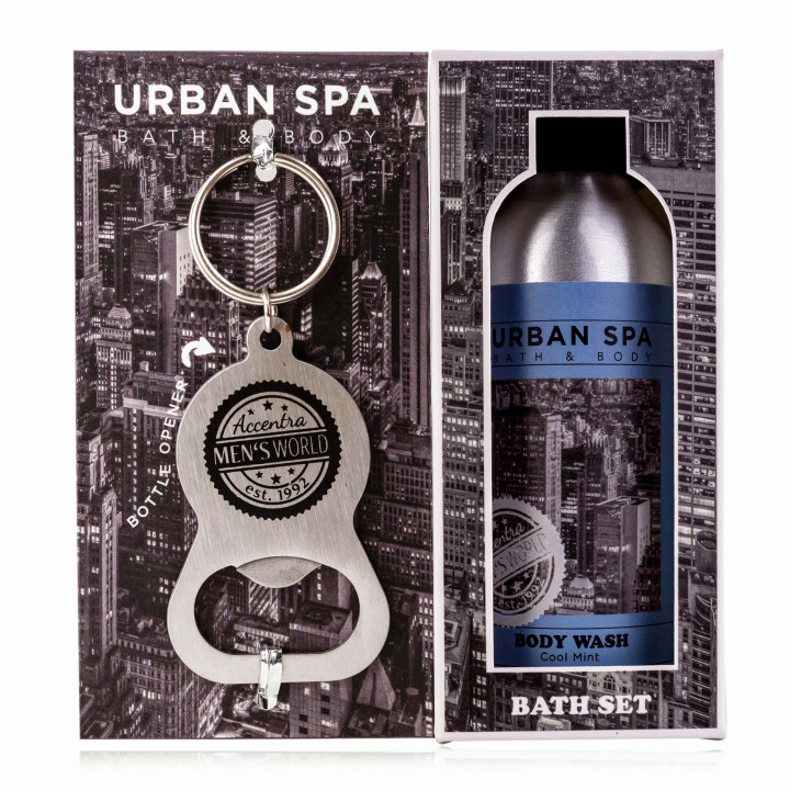 Coffret gel douche+ porte clé URBAN SPA, 2 modèles assortis