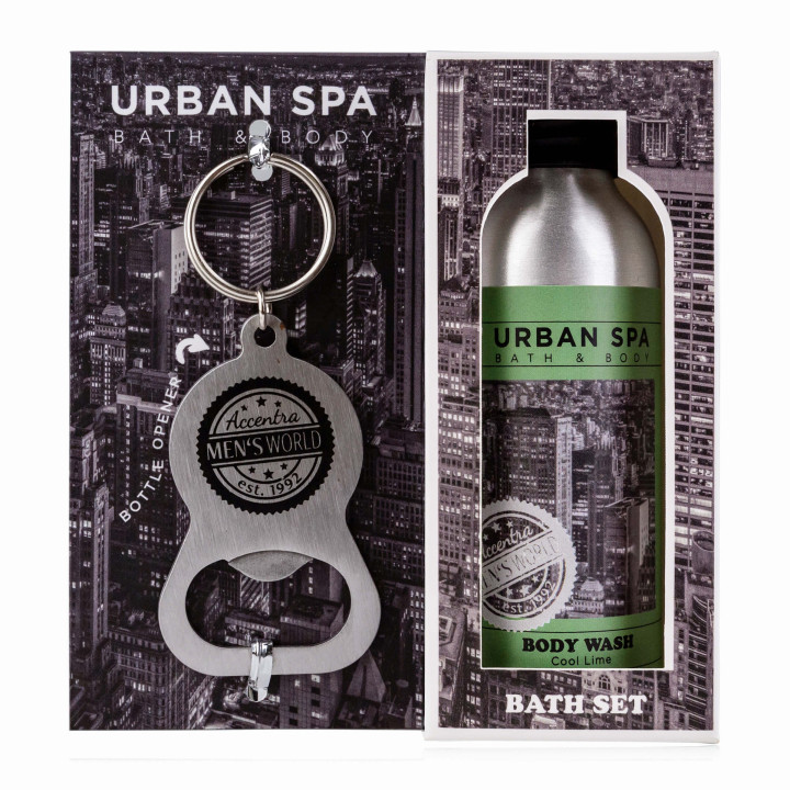 Coffret gel douche+ porte clé URBAN SPA, 2 modèles assortis