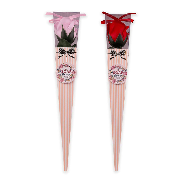 Coffret 1 rose en papier de savon, 2 modèles assortis