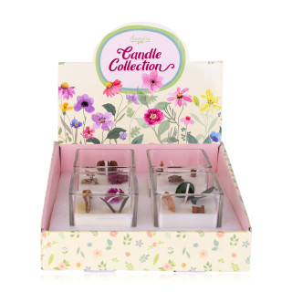 PROMO Bougie parfumée dans photophore en verre (6 cm), 4 modèles assortis
