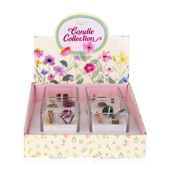 PROMO Bougie parfumée dans photophore en verre (6 cm), 4 modèles assortis