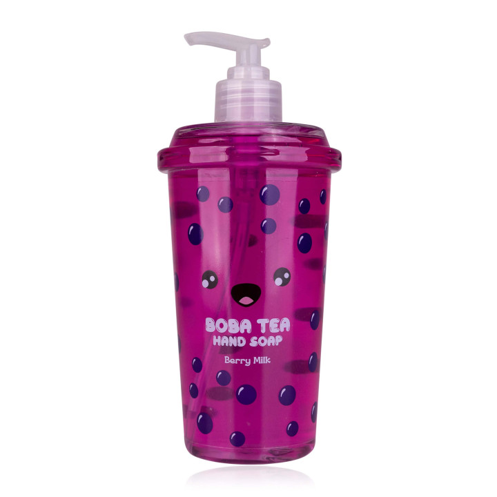 PROMO Distributeurs savon mains 500ml BUBBLE TEA, 3 couleurs et senteurs assorties