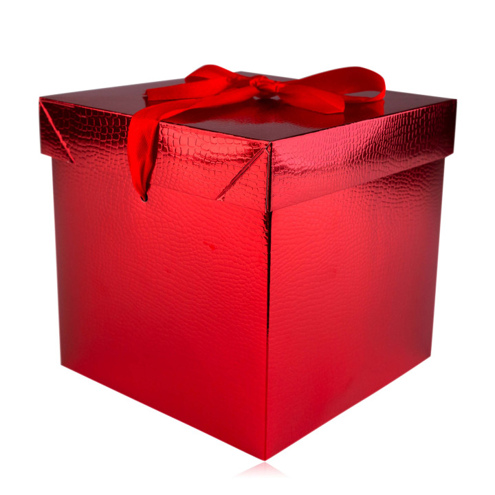 Boite en carton vide Rouge (22x22x22 cm)