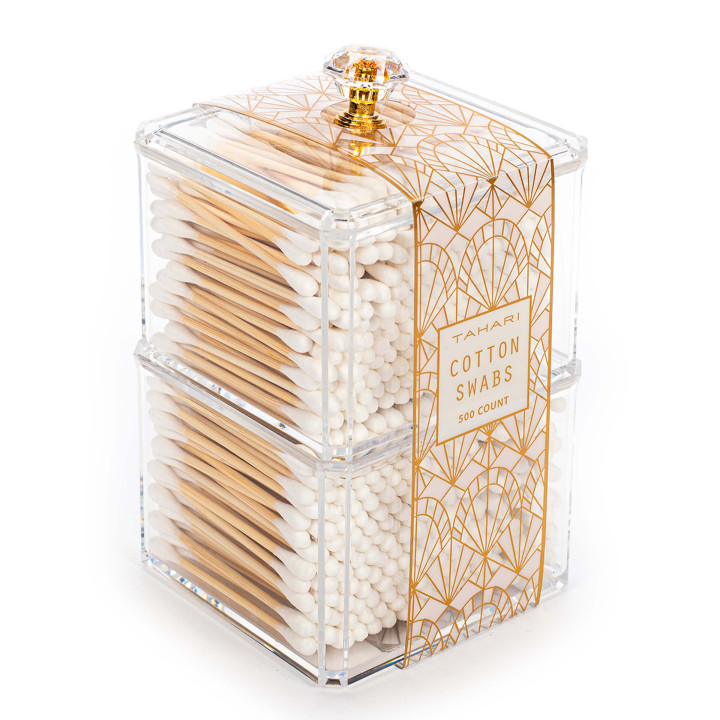 PROMO  Organisateur maquillage 2 niveaux+ cotons tiges TAHARI