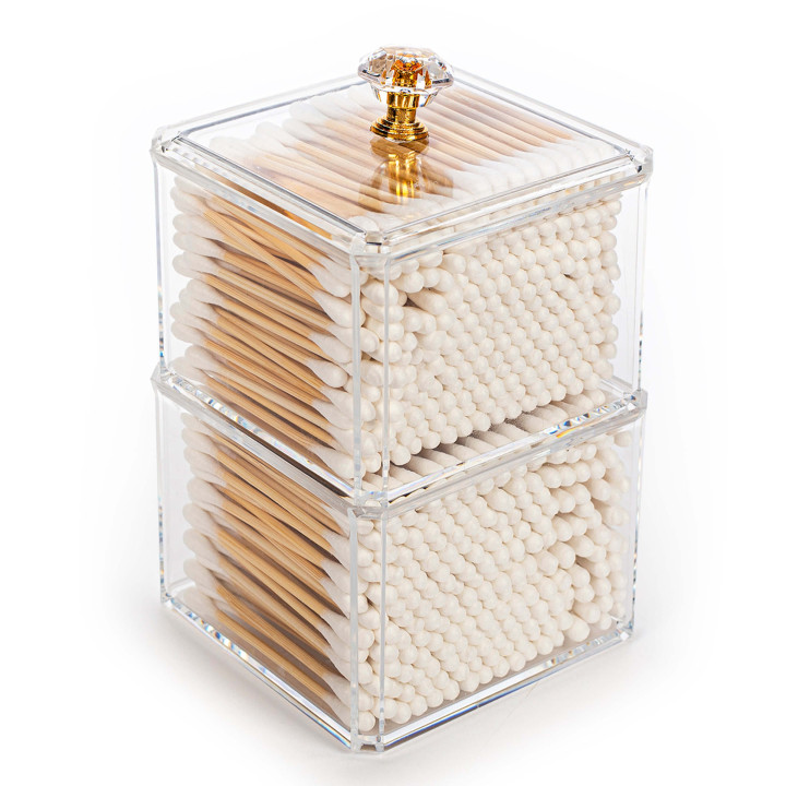 PROMO  Organisateur maquillage 2 niveaux+ cotons tiges TAHARI
