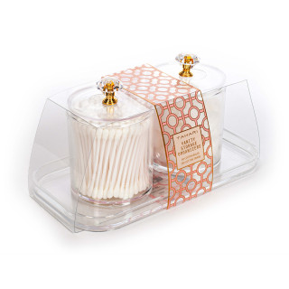 Organisateur maquillage 2 compartiments TAHARI+ cotons tiges & coton